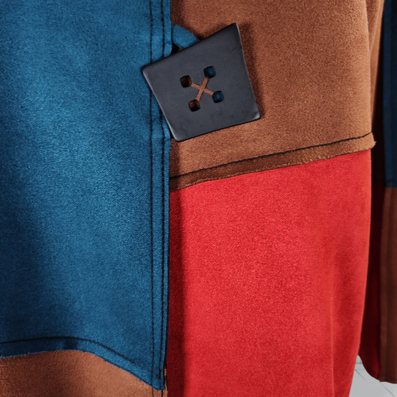 IC Collection Connie K Colorblock Jacket Womens M Asymmetrical Button Made USA - Picture 9 of 13